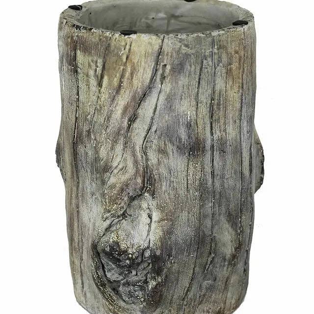 Distressed  Cement Log Display Riser