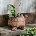CEMENT RED TURTLE PLANTER-Large